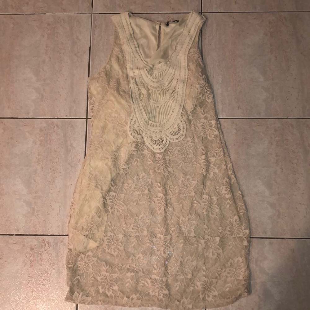 Elegant Cream Lace Dress